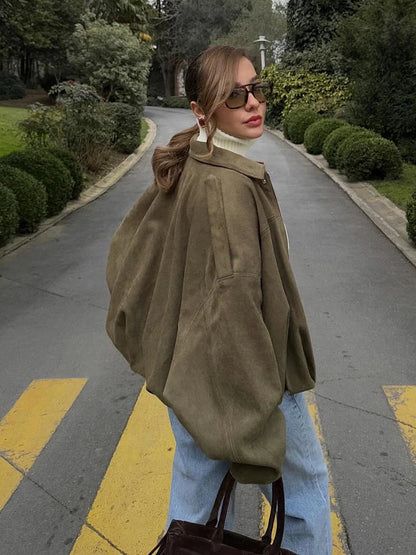 Vero – Dames Korte Jas | Suede Look, Relaxed Fit